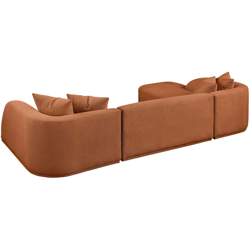 Canapé 122,5 po, Tissu de polyester cognac