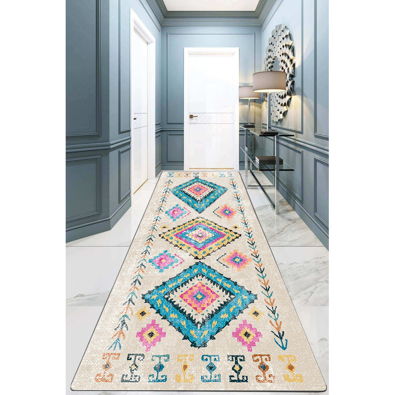 Washable Southwestern Indoor Rug, Rectangle 6'7" x 9'6"