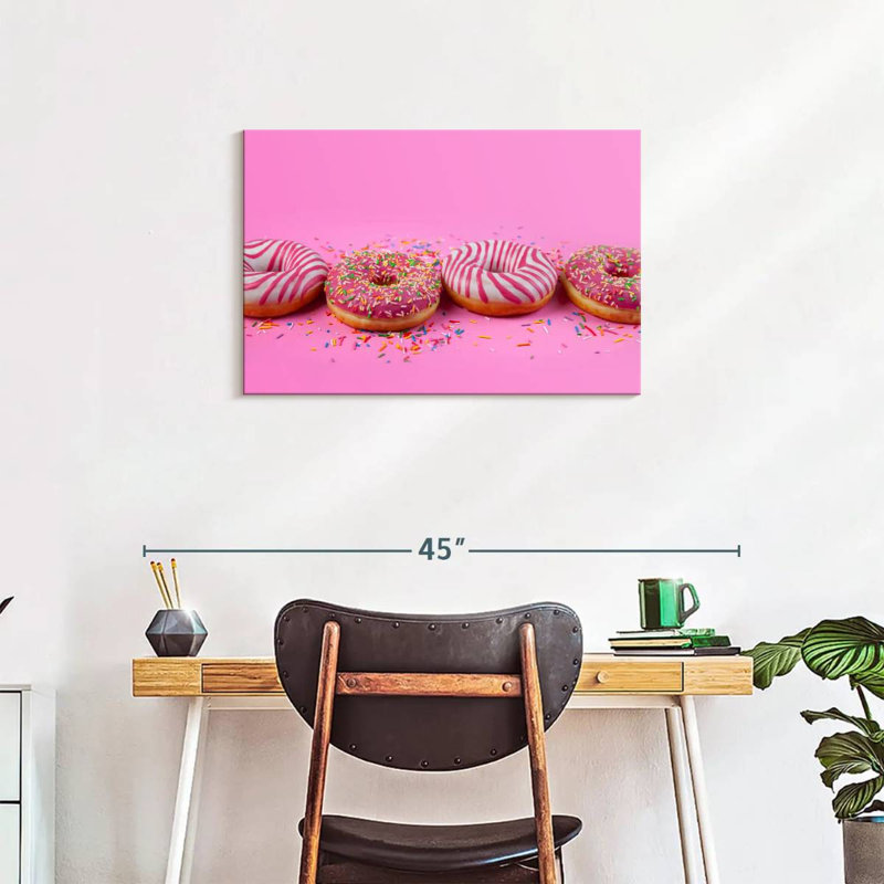 Yarlin Pastel Pink Doughnuts, 20" H x 30" W