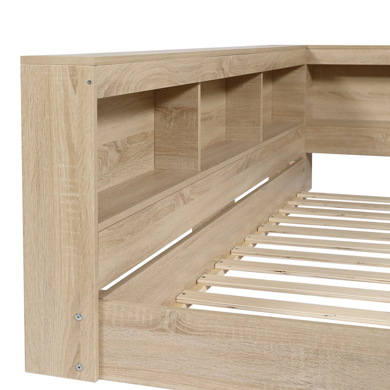 Oak MDF+Plywood Storage Bed, Single (3')