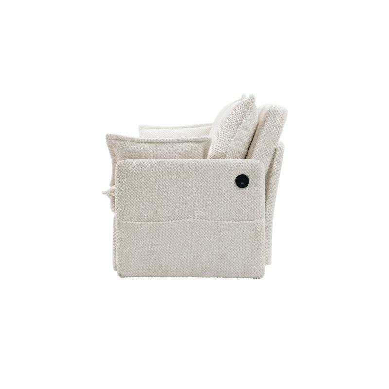 73.6Inch Pull Out Sofa Bed, White