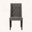 Chaise d'appoint capitonnée, salle à manger, tissu gris doux, ensemble de 2, haut dossier, pieds en bois de bouleau