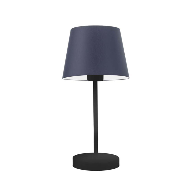 Arsens Metal Table Lamp, Navy Blue, Black