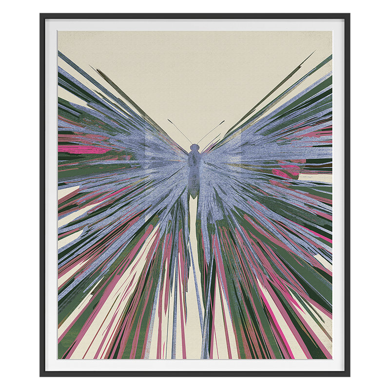Butterfly Boom 3 Print by Todaro, Katie, 35'' H x 30'' W, Black Single Picture Framed