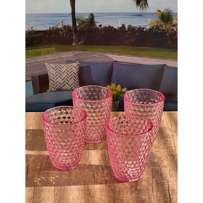 Verre à boire en acrylique Calera, Rose, Verre à vin