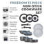 Tower Freedom T800200 13 Piece Cookware Set with Ceramic Coating, Stackable Design and Detachable Handles, Graphite, Aluminium