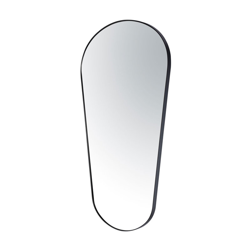 Black Metal Rectangular Bathroom Wall Mirror
