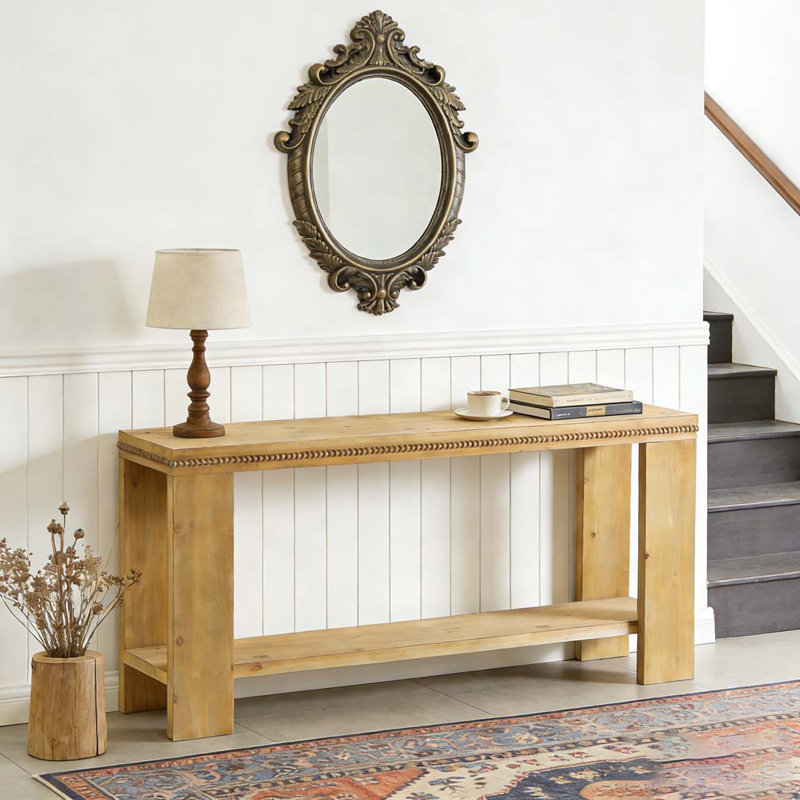 63" Console Table with Storage Shelf