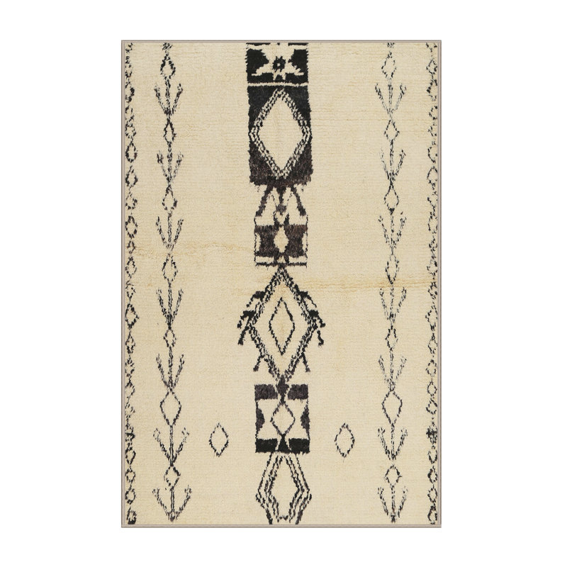 Surface beige contemporaine tapis, Rectangle 5 pi x 7 pi