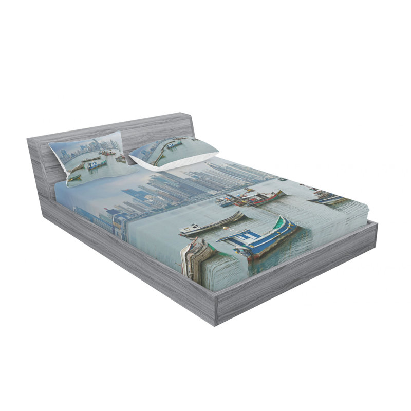 Ensemble de draps Panama Cityscape Pacific Coast, Ensemble de drap pour grand lit avec drap-housse