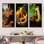 «Harvest Hues Papaya Fruit Perfection I», ensemble de 3 impressions sur toile de fruits