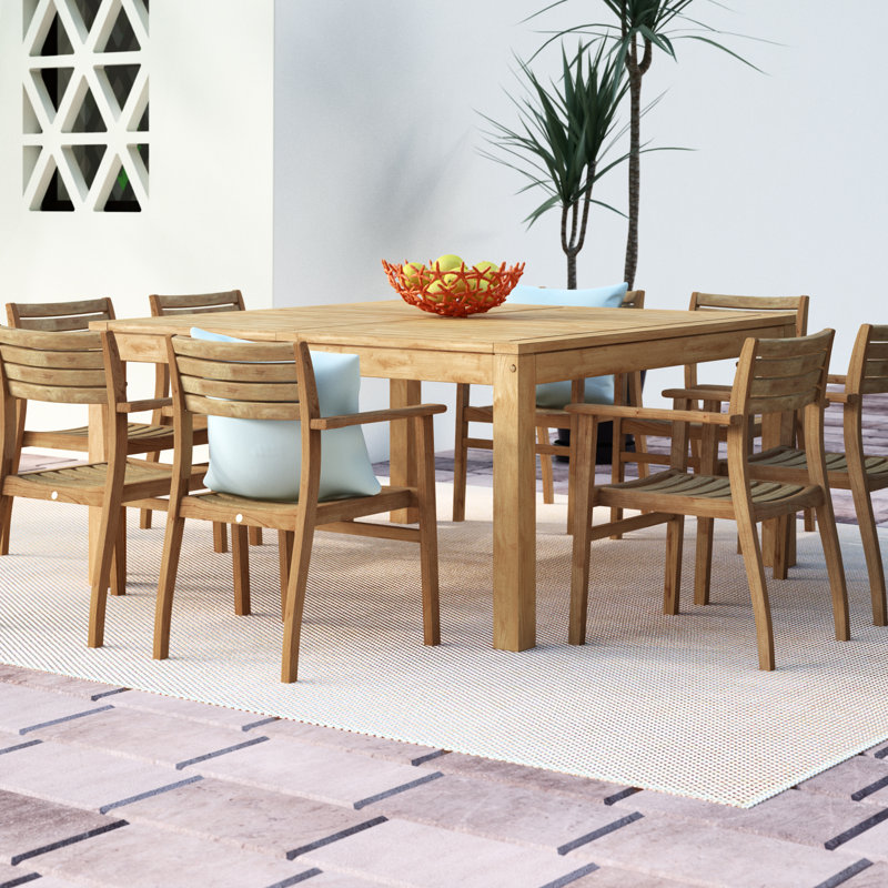 Ensemble repas 9 pièces en teck Anautica