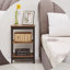Table de chevet haute en forme de X Alonso avec tablette ouverte et 3 niveaux de rangement pour chambre ou salon-2146140088-2074088825