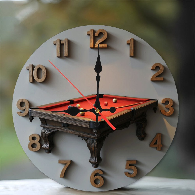 Horloge murale de table de billard