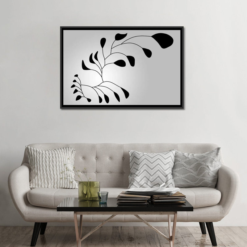 « mobiles », impression sur toile, H 18 po x l 26 po x P 1,5 po, Toile avec cadre noir, Pas de tapis