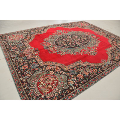 Tapis turc antique Oushak rouge vif idéal pour les intérieurs organiques et décoratifs