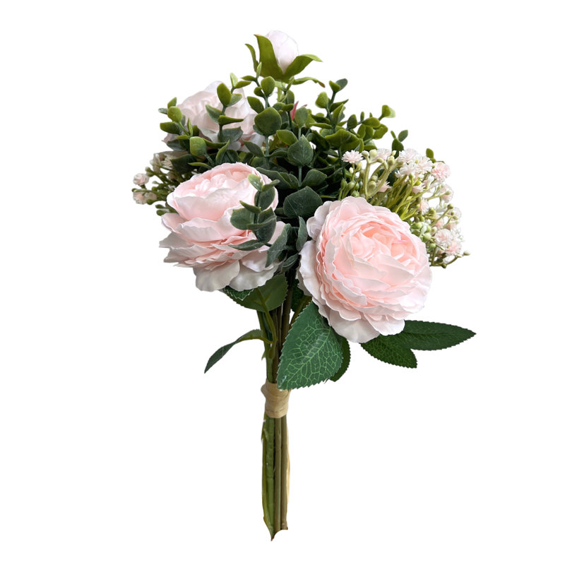 Arrangements floraux pivoines et eucalyptus