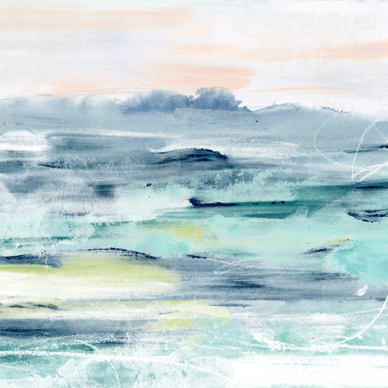 «Beach Tides II» par June Erica Vess - reproduction d'art sur toile tendue, H 12 po x l 12 po