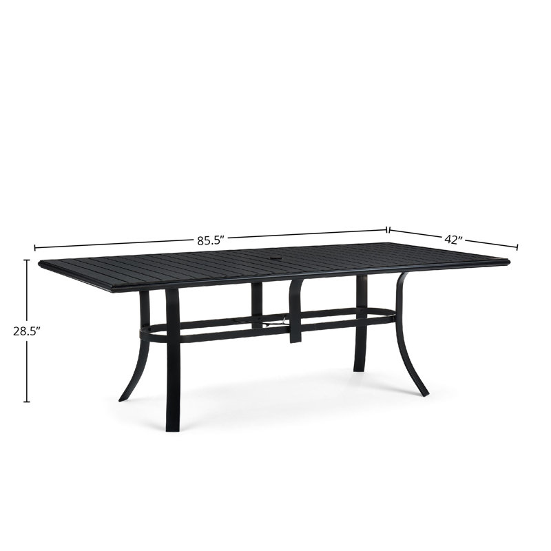 Aluminum Dining Table, 28.5" H x 85" W x 42" D, Night