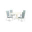 L'ensemble de table de salle à manger 5 pièces comprend une table de cuisine ovale avec feuille papillon et 4 chaises de salle à manger Parson en tissu bleu bébé, lin blanc-361296223