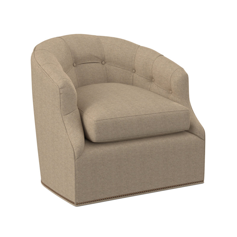 Chaise pivotante Calvert, 100 % polyester lin Elise, Petit bronze antique