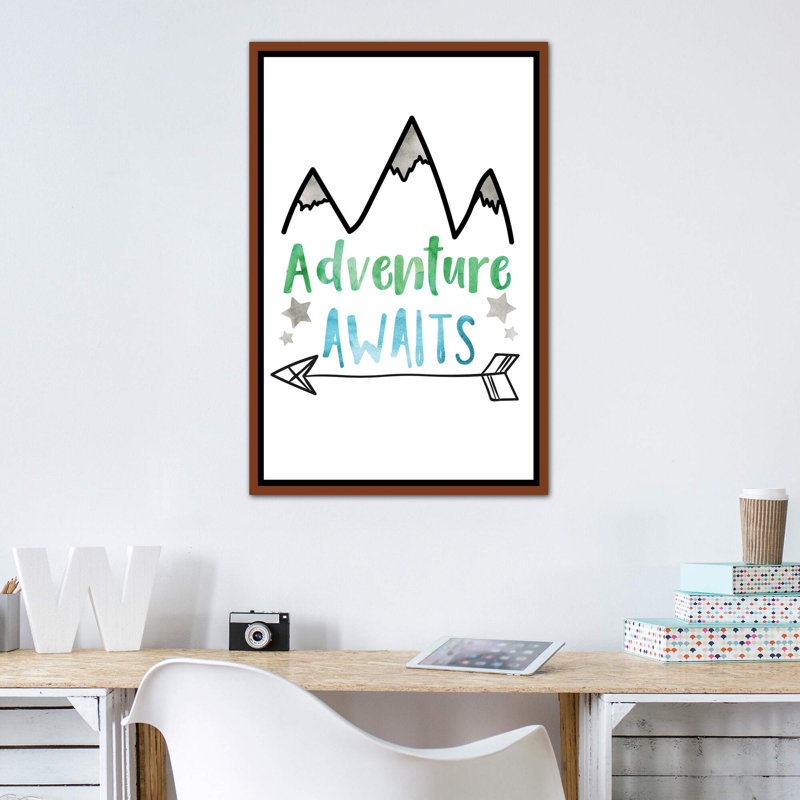 " Adventure Awaits ", 40" H x 26" W x 1.5" D, Wrapped Canvas, No Mat