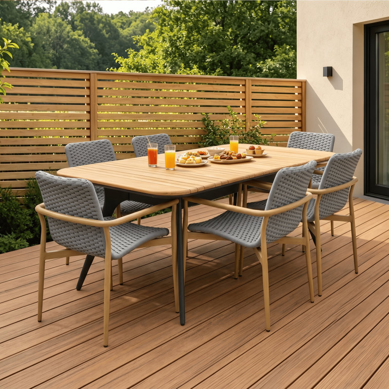 Modena 6 - Person Rectangular Outdoor Dining Set
