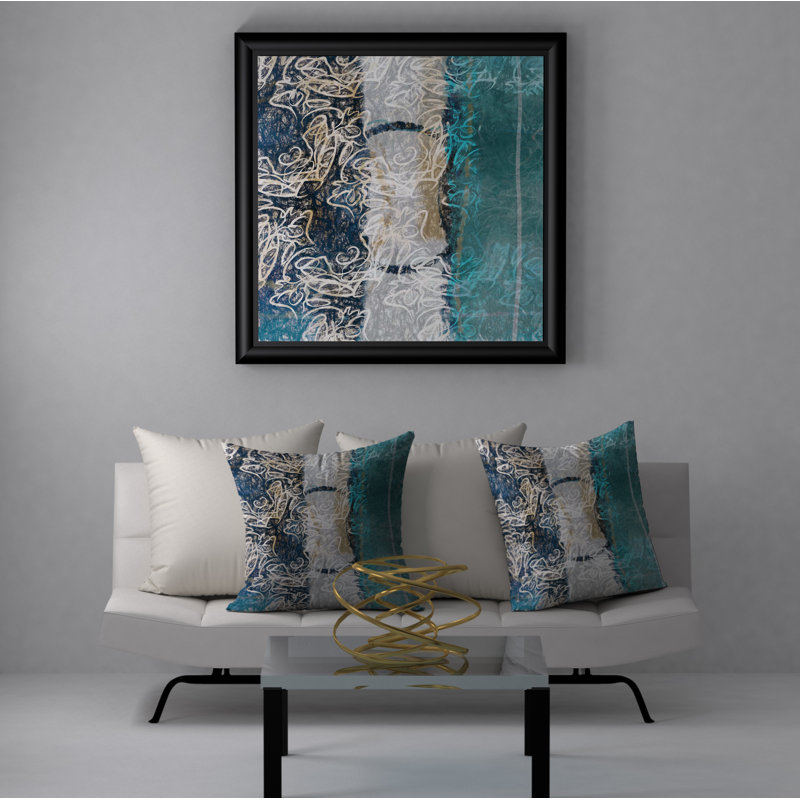 Abstract Reversible Throw Pillow, 24" x 24"