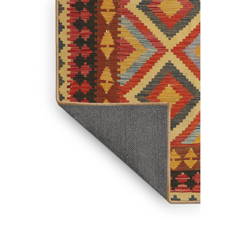 Tapis brun/gris/rouge contemporain, Rectangle 5 pi x 7 pi
