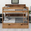 Space-Saving Bunk Bed Frame Featuring Integrated Pull-Out Trundle-871359243