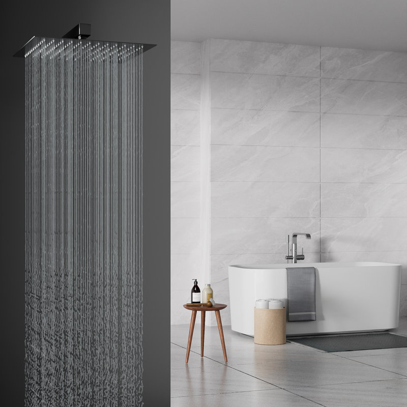 Pomme de douche carrée 12 po, Noir mat