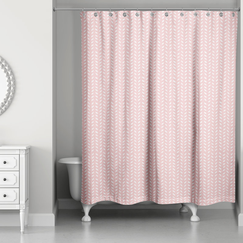 Rideau de douche Hyrup, Rose / blanc