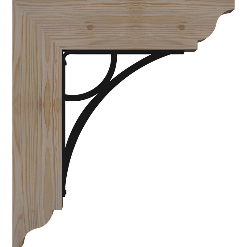 Triple support de fer Galveston, 20"H x 18"D, 3 1/2"W x 4"T Douglas Fir (Smooth)