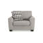 Fauteuil décoratif Delaney, polyester gris flanelle, 1 coussin décoratif, noir
