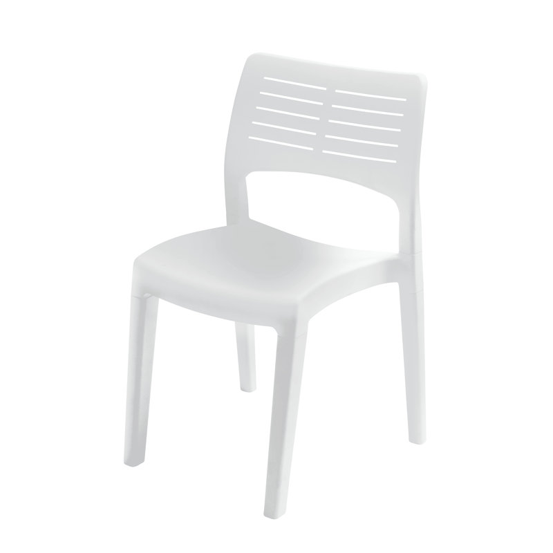 Chaise d'appoint empilable pour patio, Blanc
