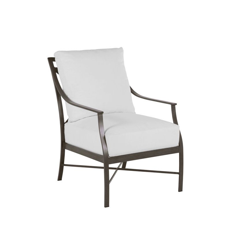 Monaco Arm Chair with Cushions, Welt + Dream Fill, Arbor Chambray, Slate Gray