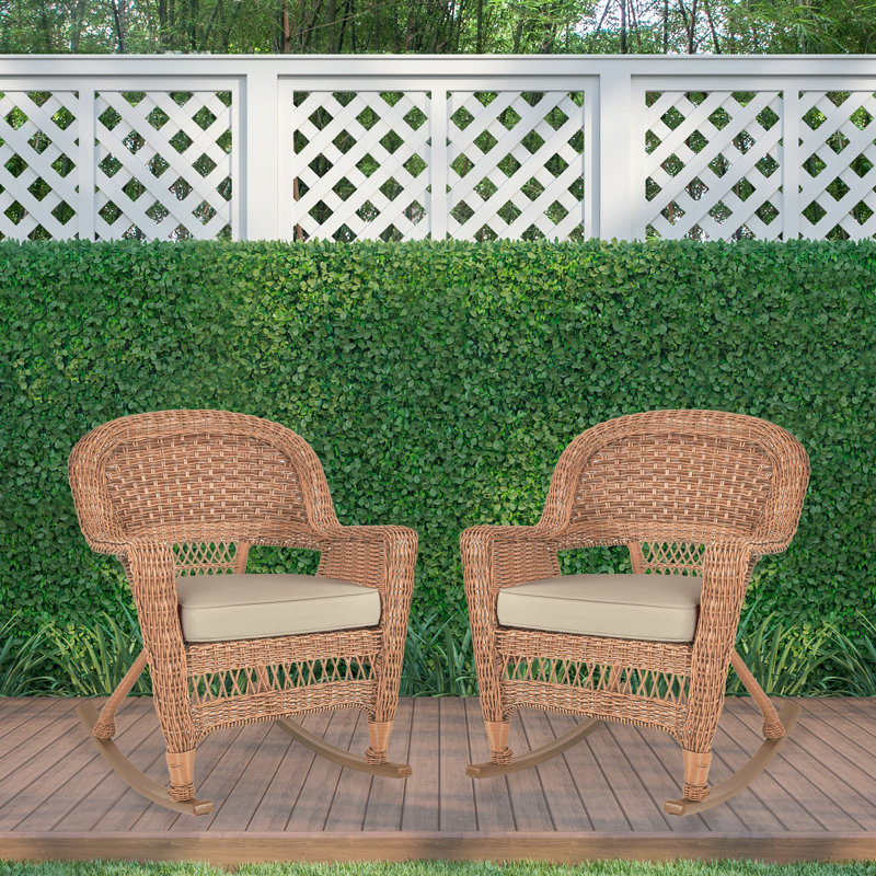 Chaise berçante en osier Raenesha, Miel, Brun clair