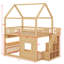 Structure de lit en bois de style maison de jeu avec tablette DEL pour enfants-1114096536