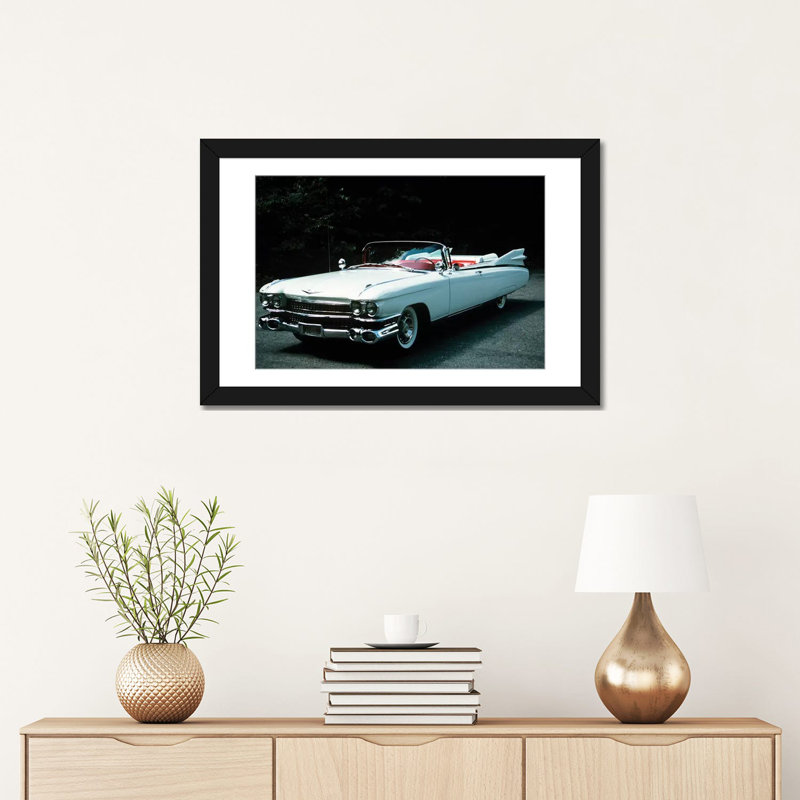 «1959 El Dorado Biarritz Cadillac Convertible II», reproduction de photo sur toile tendue, H 24 po x l 32 po x P 1 po, Blanc