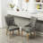 Grey Button Solid Wood Hostess Chairs ( Of 2) - Wingback Look With Stylish Nail Trim Two Glorious Heads-496031119