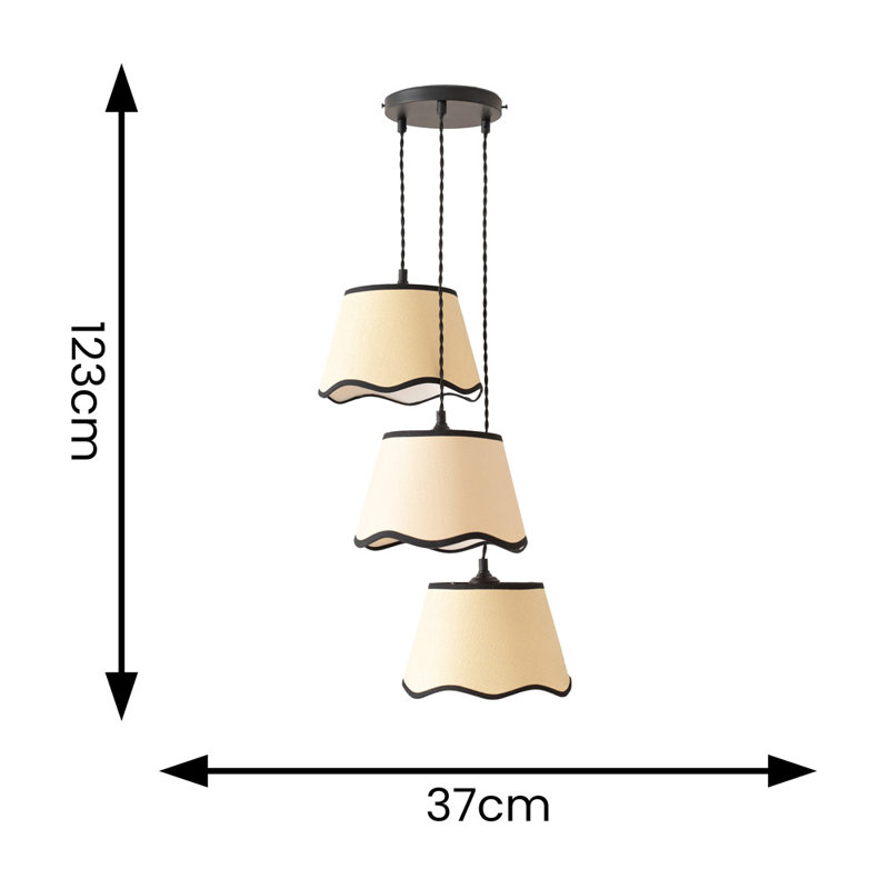 3 - Light Matte Black Pendant, No