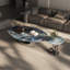 Table basse italienne ovale en pierre micro-cristalline