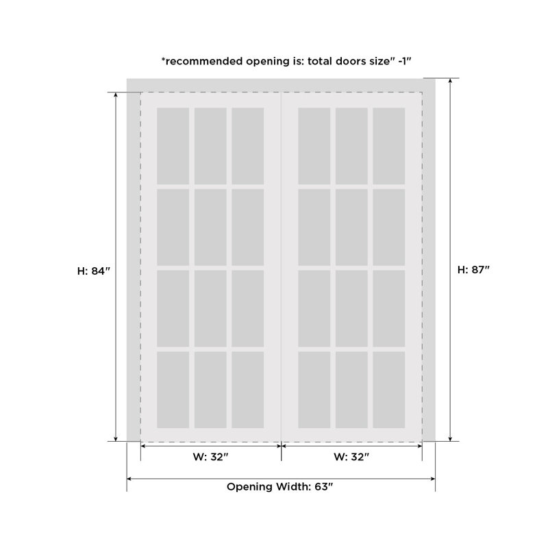 Portes coulissantes planètes blanches Planum, 64 po x 84 po, Finition