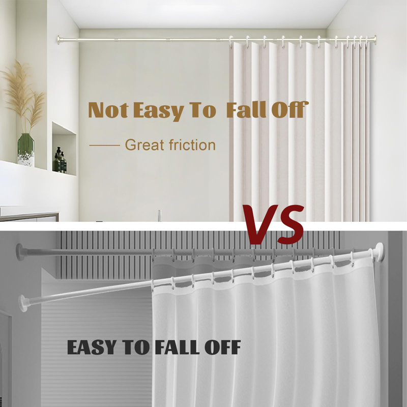 Brushed Nickel Stainless Steel Tension Shower Curtain Rod