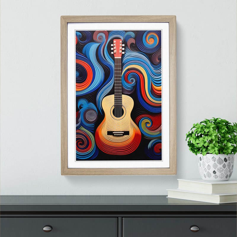 Acoustic Guitar Op - Framed Print, Oak , 34cm H x 25cm W x 2cm D