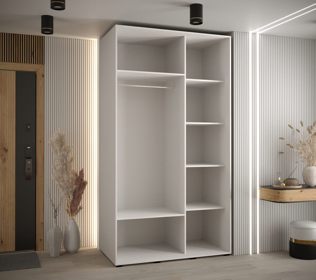 Avritt III Sliding Door Wardrobe - Premium Laminated Board - PVC-Finished Edges - W130cm