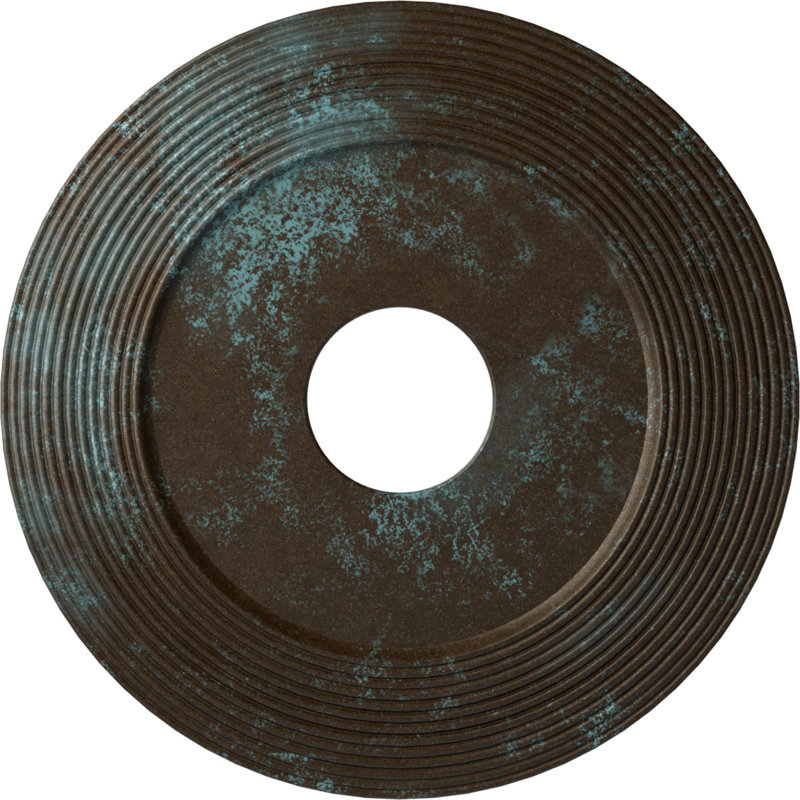 Endurathane Adonis Ceiling Medallion, 16 1/8"OD x 3 5/8"ID x 1"P (Fits Canopies up to 10 1/4"), Hand-Painted Bronze Blue Patina Finish