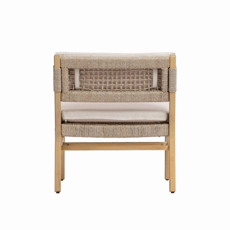 Chaise longue OMI en acacia et coussin