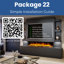 Evolution Fires Pre-Built Media Wall Package 22, finished in textured Venetian Plaster, includes Spectrum Series 60 Series 3-Sided Electric Fireplace-1506090882