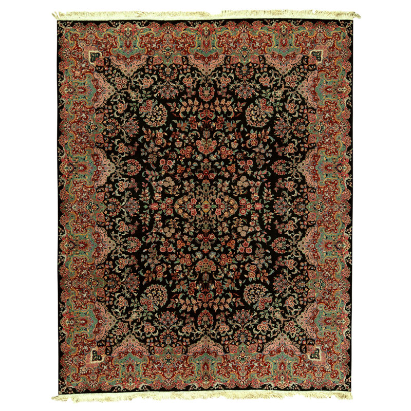 Tapis rectangulaire en laine noué à la main